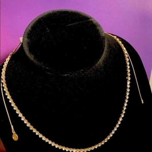 Loft necklace Gold color CZ Diamond fashion jewelry necklace Loft New - Picture 2 of 9